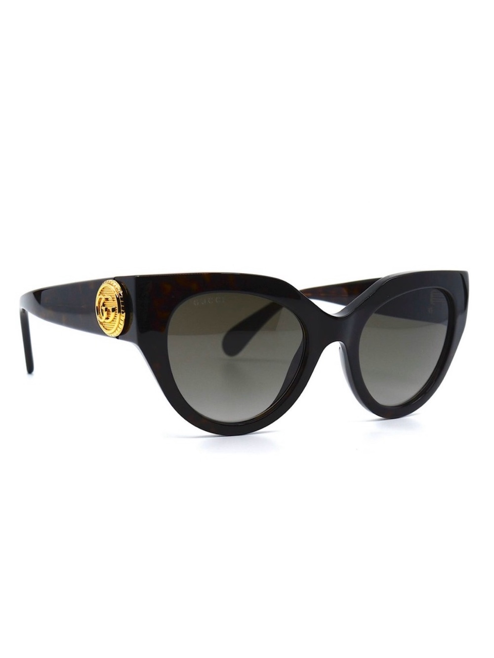 NEW! Gucci Tortoiseshell Cat-Eye Sunglasses with Gold Medallion